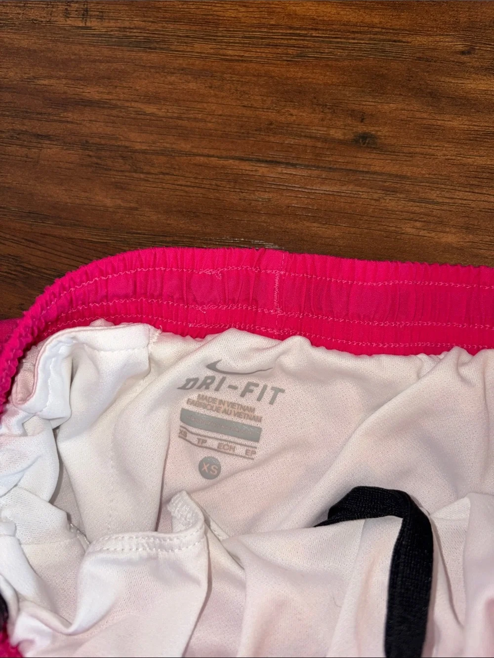 Nike Pink Girls' Athletic Shorts with Black & White Trim XS